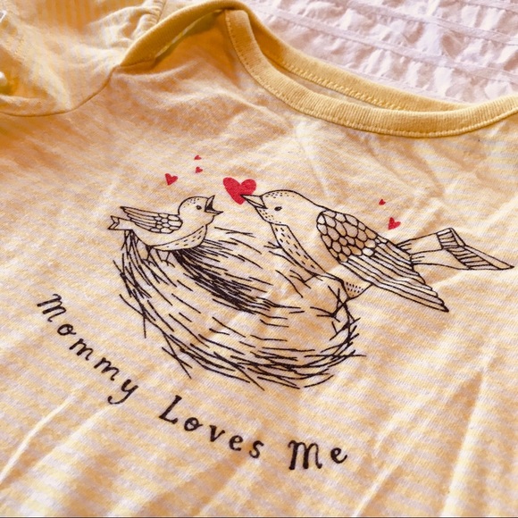 (2) GAP OshKosh Bibs Overalls Onesie Bird Mommy - Picture 4 of 5